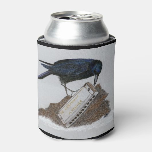 カラスとハーモニカ 缶クーラー (缶正面)
