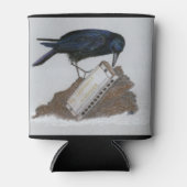 カラスとハーモニカ 缶クーラー (正面)
