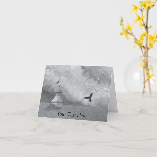 カラスと天気予報 カード (黄色い花)