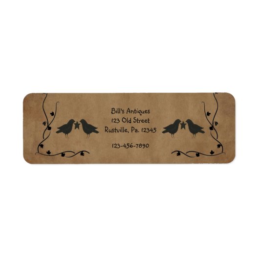 カラスと星の小型製品ラベル ラベル (正面)