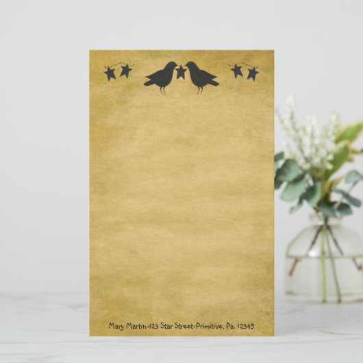 カラスと星の文具 便箋 (スタンド正面)