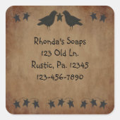 カラスと星印 スクエアシール (正面)