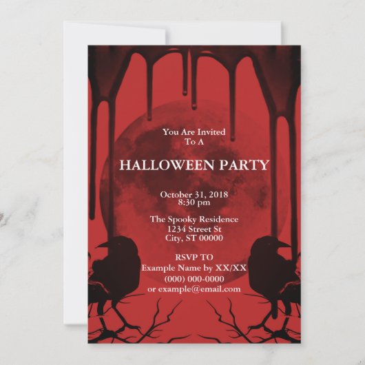 カラスと満月 招待状 (正面)