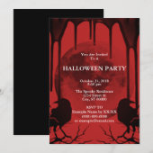 カラスと満月 招待状 (正面/裏面)