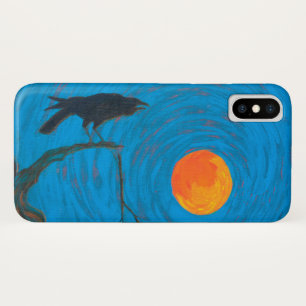 カラスと満月 iPhone X ケース