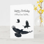 カラスのような個性 誕生日を祝おう 面白い動物 カード (黄色い花)