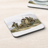 カラスのインディアンは、"旅行の容積1からの13をIめっきします コースター (左側)