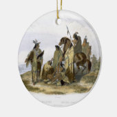 カラスのインディアンは、"旅行の容積1からの13をIめっきします セラミックオーナメント (左)