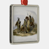 カラスのインディアンは、"旅行の容積1からの13をIめっきします メタルオーナメント (右)