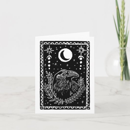 カラスのグリーティングカード カード (正面)