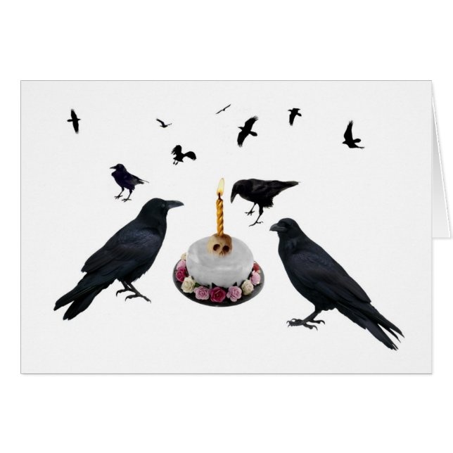 カラスのケーキカード (正面横)