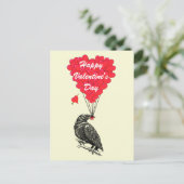 カラスのゴシック様式のバレンタイン シーズンポストカード (スタンド正面)