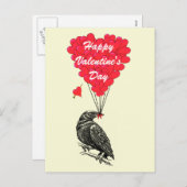 カラスのゴシック様式のバレンタイン シーズンポストカード (正面/裏面)