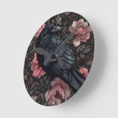 カラスのゴシック様式のヴィンテージ ラウンド壁時計 (傾斜)