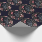 カラスのゴシック様式のヴィンテージ ラッピングペーパー (角)