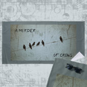 カラスのシルエットミステリーファングレーとブルー ビーチタオル