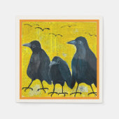 カラスのナプキン スタンダードカクテルナプキン (正面)
