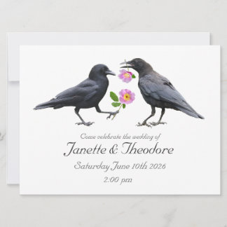 カラスのバラの結婚式招待状 招待状