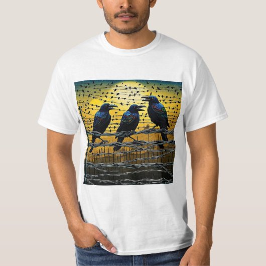 カラスのバーベットフェンス5 Tシャツ (正面)