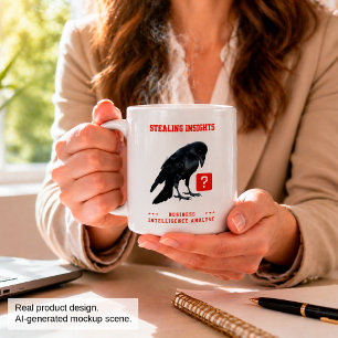 カラスのビジネス+インテリジェンス+アナリスト ジャンボコーヒーマグカップ