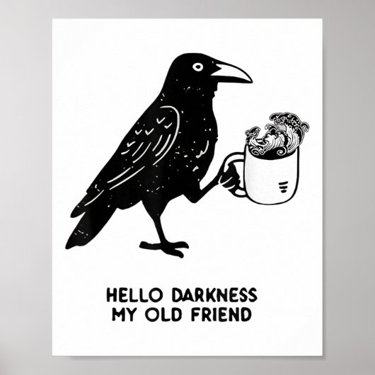 カラスのブラックコーヒーメメ ポスター (正面)