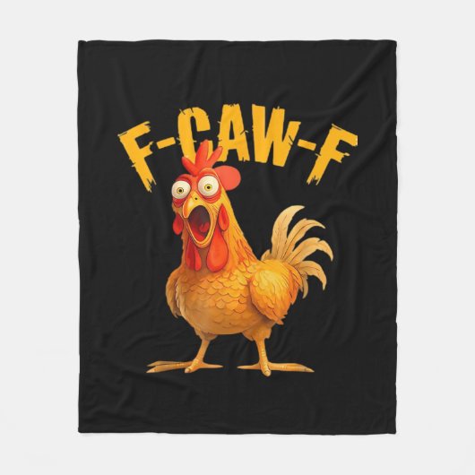 カラスのユーモア F-Caw-F ゴシック おもしろい レトロ クール フリースブランケット (正面)