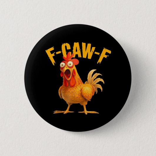カラスのユーモア F-Caw-F ゴシック おもしろ かっこいい レトロ 缶バッジ (正面)