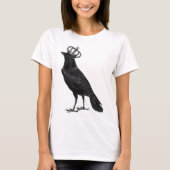 カラスのワタリガラスの王冠の黒の鳥の鳥 Tシャツ (正面)