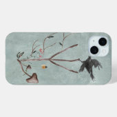 カラスの付いた枝で作られたルーン・アルギズ Case-Mate iPhoneケース (裏面 (横))
