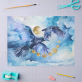 カラスの切り離しティッシュペーパー 薄葉紙 (クラフト)