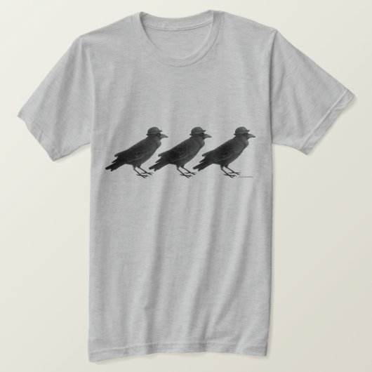 カラスの列のTシャツ Tシャツ (デザイン正面)