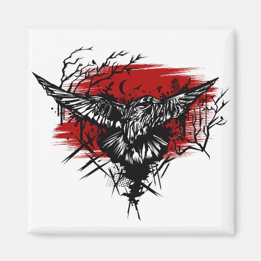 カラスの夜 マグネット (正面)