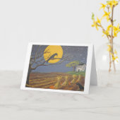 カラスの悲しみ カード (黄色い花)