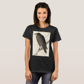 カラスの日本画スケッチ Tシャツ (正面フル)