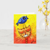 カラスの歌 – カード (黄色い花)