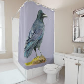 カラスの水彩画の絵画 シャワーカーテン (インサイチュ)