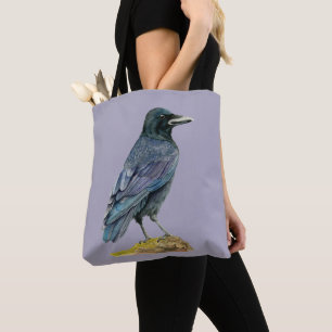 カラスの水彩画の絵画 トートバッグ