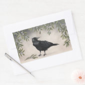 カラスの爪先 長方形シール (封筒)