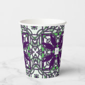 カラスの紫/緑の殺人万華鏡のように千変万化するパターンパーティー 紙コップ (裏面)