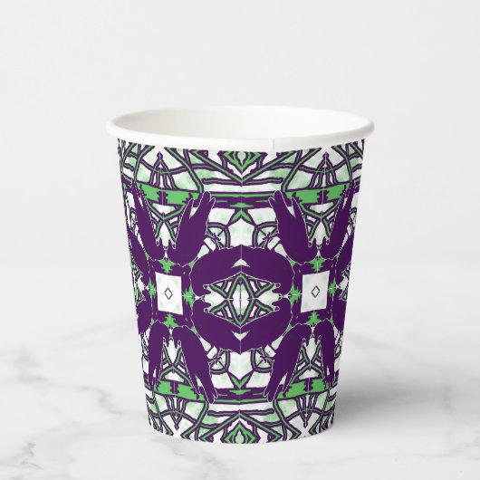 カラスの紫/緑の殺人万華鏡のように千変万化するパターンパーティー 紙コップ (右)