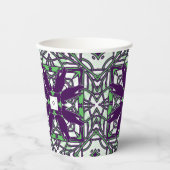 カラスの紫/緑の殺人万華鏡のように千変万化するパターンパーティー 紙コップ (正面)