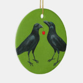 カラスの組w/cherryのオーナメント セラミックオーナメント (右)