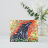 カラスの絵画見張り ポストカード (スタンド正面)