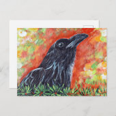 カラスの絵画見張り ポストカード (正面/裏面)