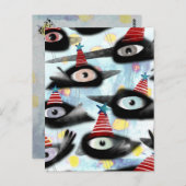 カラスの美しい冬のパーティー ポストカード (正面/裏面)