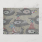 カラスの美しい冬のパーティー ポストカード (裏面)