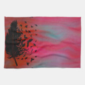 カラスの羽，ブラックバード&ラヴェンス キッチンタオル (横)