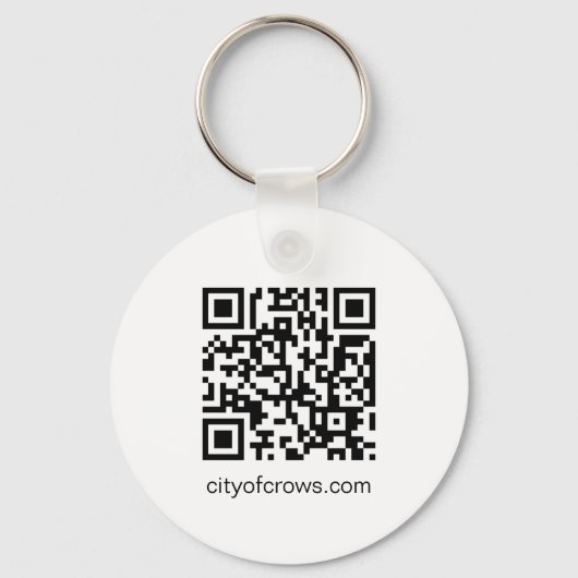 カラスの街の白黒グラフィック キーホルダー (裏面)