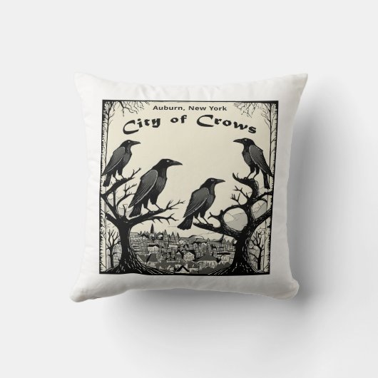 カラスの街 クッション (裏面)