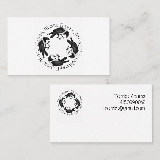 カラスの輪は決してゴシック様式ではない 名刺 (正面/裏面)